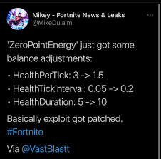 All trademarks, character and/or image used in this article are the copyrighted property of their respective owners. The Zero Point Has Been Nerfed Good Job Epic That Was Fast Fortnitecompetitive