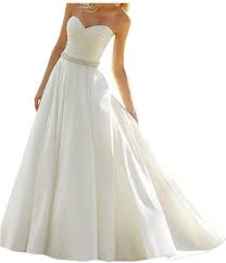 Sie ist der klassiker unter den brautkleider schnittformen und zaubert jeder frau eine tolle figur. Yasiou Hochzeitskleid Lang Weiss Herzausschnitt A Linie Hochzeitskleider Fur Damen Standesamt Vintage Spitze Brautmode Ruckenfrei Brautkleid Abendkleider Mit Schleppe Amazon De Bekleidung