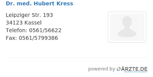 Dr. med. Hubert Kress in 34123 Kassel FA für Allgemeinmedizin