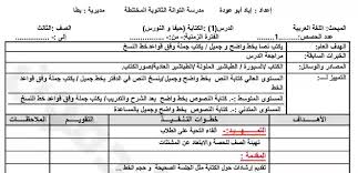تحضير كامل لمادة اللغة العربية للصف الثالث الفصل الدراسي الثاني موقع المتقدمون