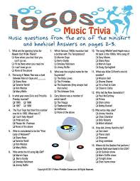 A lot of individuals admittedly had a hard t. Printable 1960s Trivia Game Music Trivia Trivia Questions And Answers Birthday Party Games