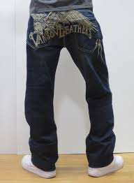 Bunson Vanson Leathers Spb13 Eagle Embroidered On Right Once The Narrow Straight Used Processing Jeans Limited Production Jeans 10p23aug15 Mens Store