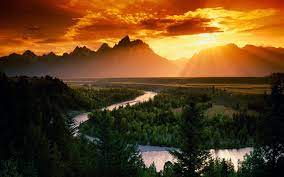 Sunset Mountains Landscape Wallpapers Wallpaper Cave
