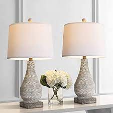 Amazon Com Bobomomo Retro 24 8 Table Lamp Set Of 2 For Bedroom Living Room Traditional Nightstand Lamps With Whit Farmhouse Table Lamps Table Lamp Sets Lamp