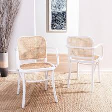 Amazon Com Safavieh Home Keiko Coastal White And Natural Cane Dining Chair Chairs In 2020 Cane Dining Chairs Dining Chairs Solid Wood Dining Chairs