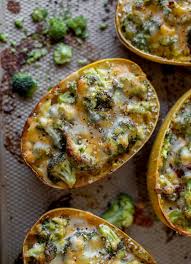 Broccoli Cheddar Spaghetti Squash Broccoli Cheddar Spaghetti Squash In 2020 Vegetarian Recipes Vegetarian Meal Plan Spaghetti Squash