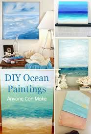 Sometimes watercolor painting ideas are simple and brilliant. Diy Abstract Ocean Paintings Anyone Can Make Coastal Decor Ideas Interior Design Diy Shopping