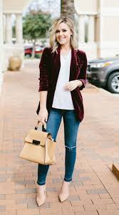 Dressing Down Your Blazer Casual Chic Outfit Blazer Outfits For Women Velvet Clothes
