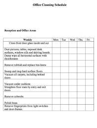 Cleaning Schedule For Office Sample Lamasa Jasonkellyphoto Co