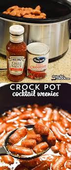 These Crock Pot Cocktail Weenies Are A Simple Dish To Throw Together For A Party Three Ingredients And Your Pot Recipes Quick Crockpot Meals Cocktail Weenies