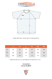 Sizeguide Teamshield Custom Sportswear