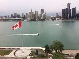 Windsor is a city in southwestern ontario, canada, on the south bank of the detroit river directly across from detroit, michigan. The View Of The Detroit Skyline And River From Windsor Ontario Canada Picture Of Fourteen Restaurant And Sky Lounge Windsor Tripadvisor
