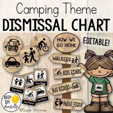 Camping Theme Dismissal Chart How We Go Home Camping Theme Classroom Decor