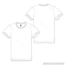 Black And White Polo Shirt Clip Art Men White Round Neck T Shirt Vector Template Vecfashion