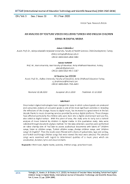 Pdf An Analysis Of Youtube Videos Including Turkish And English Children Songs In Digital Media