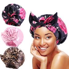 Elastic Waterproof Shower Bonnet for Long Short Braids Shower Cap Bath Hair  Cap