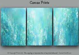 Large Multi Panel 3 Piece Teal Wall Art Canvas Abstract Print Etsy Teal Wall Art Large Abstract Wall Art Large Canvas Art