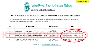 Iklan, kerja kosong, maklumat kerjaya terkini, tips mencari kerja, tips temuduga. Jawatan Kosong Institut Penyelidikan Perhutanan Malaysia Frim