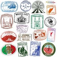 At the time, i was very worried: Collection Of Mexican Landmark Stamps Vector Images