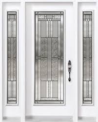Single Entry Door With Two Sidelites From Classic Collection And Cachet Decorative Glass Inser Entry Doors With Glass Front Door Glass Insert Leaded Glass Door