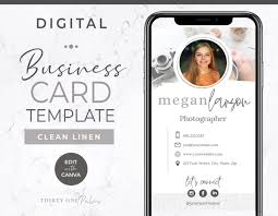Ever work so hard on a digital creation only to lose it due to some technological glitch? Digital Business Card Template For Canva White Linen