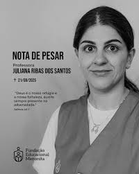 Hoje nos despedimos com pesar da querida professora Juliana, que marcou a  vida de tantos alunos, sempre tão querida, doce e cheia de amor pela  educação. Sua presença deixou uma marca eterna