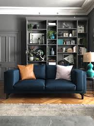 Add A Pop Of Color With A Denim Blue Sofa Ikea Nockeby Replacement Sofa Slipcovers Ikea Nockeby Sofa Navy Sofa Living Room Ikea Sofa Covers