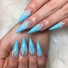 Image Result For Blue Flame Nails Nails Sharp Nails Nail Art