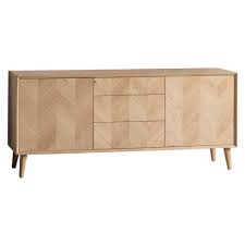 Does it have holes in the back for cords? The Modern Light Oak 2 Door 3 Drawer Sideboard
