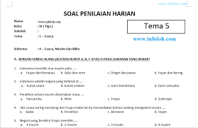 Soal Tematik Kelas 3 Sd Tema 5 Cuaca Subtema 4 Kurikulum 2013 Cuaca Musim Dan Iklim Dan Kunci Jawaban Infoloh Com