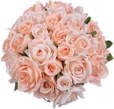 Find great deals on ebay for artificial wedding bouquet. Amazon Com Artificial Flowers Rose Bouquet 2 Pack Fake Flowers Silk Plastic Artificial White Roses 18 Heads Bridal Wedding Bouquet For Home Garden Party Wedding Decoration Kitchen Dining