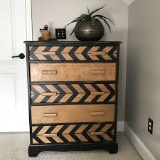 Aztec Pattern Painted Furniture Creates A Boho Feel In Any Room This Dresser Is Bohemian Perfection Patterned Furniture Painted Furniture Flipping Furniture