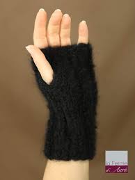 Petits prix, grand choix et livraison rapide ! Mitaines Laine Mohair Noir Tricot Fermier Mitaine En Laine
