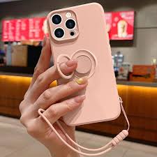 For iPhone 16 Pro Max 15 14 12 13 11 8 XR Case Ring Stand Holder Silicone  Cover