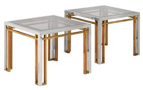 Vintage 70's modernist charles hollis jones chrome lucite glass top coffee table. Lot Art A Pair Of Italian 70s Design Coffee Tables
