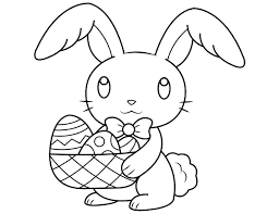 Creating the best free coloring pages on the internet. Printable Easter Bunny And Basket Coloring Page