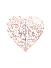 Rose Gold Geometric Heart Art Print By Rose Print Shop X Small In 2020 Geometric Heart Heart Art Print Rose Gold Aesthetic
