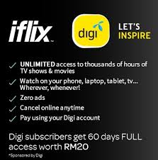 Get unlimited internet with up to 100mbps download speed and up to 50mbps upload speed when you get. Digi Customers Can Now Pay For Iflix 60 Days Free Video Streaming Access Now Available