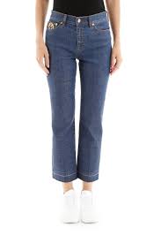 Tory Burch Jeans With Patches 58475 Medium Allover Stonewash