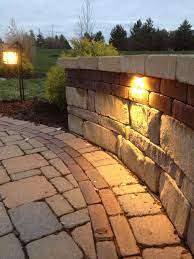 Led Under Cap Lighting On Seat Wall Retaining Wall Backyard Makeover Building A Retaining Wall