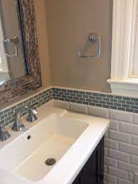 Bathroom white glass subway backsplash tile photos photo id #: Ocean 1x2 Mini Glass Subway Tile Glass Tile Backsplash Bathroom Tile Backsplash Bathroom Bathroom Backsplash
