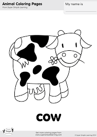 Print coloring pages by moving the cursor over an image and clicking on the printer icon in its upper right corner. Cow Coloring Page Super Simple