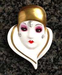 Vintage Mikasa Clown Pierrot Art Deco Flapper Girl Brooch by Cathy Hardwick 