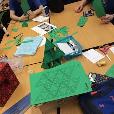 Make fractal effects with drag and drop. Folding Christmas Fractals Artful Maths