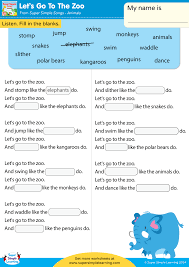 let s go to the zoo worksheet fill in the blanks super simple