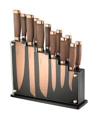 Copper Kitchen Knife Set Skandia Forte 13 Piece Knife Block Set Home Kitchen Wood Knife Blo Copper Kitchen Accessories Rose Gold Kitchen Gold Kitchen