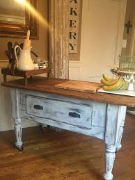 Farmhouse Antique Bakers Table It Has A Huge Drawer And A Drop Leaf On The Back For Added Workspace I Love The Large Wo Bakers Table Furniture Diy Cozy House