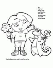 Spring flowers, dora and boots. Dora The Explorer Coloring Page English Spanish Foreign Languages Printable Pre K 2nd Grade Teachervision