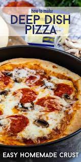 Deep Dish Pizza With Homemade Dough Recipe Deep Dish Pizza Deep Dish Pizza Recipe Pizza Recipes Easy