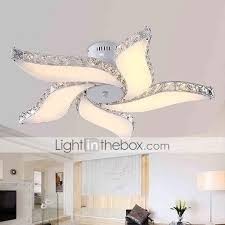This flush mount chandelier will not only give your home the brightness that you need, but you will definitely brag about its be. 254 60 1 Light 75 Cm 29 5 Inch Crystal Led Flush Mount Lights Metal Modern Contemporary 110 120v 220 240v Ceiling Lights Living Room Ceiling Fan Chandelier Living Room Ceiling